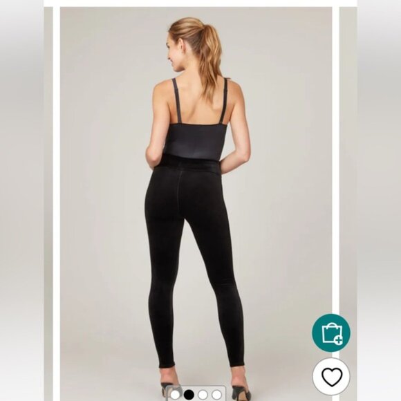 SPANX® Black Velvet Leggings XS - Picture 2 of 8
